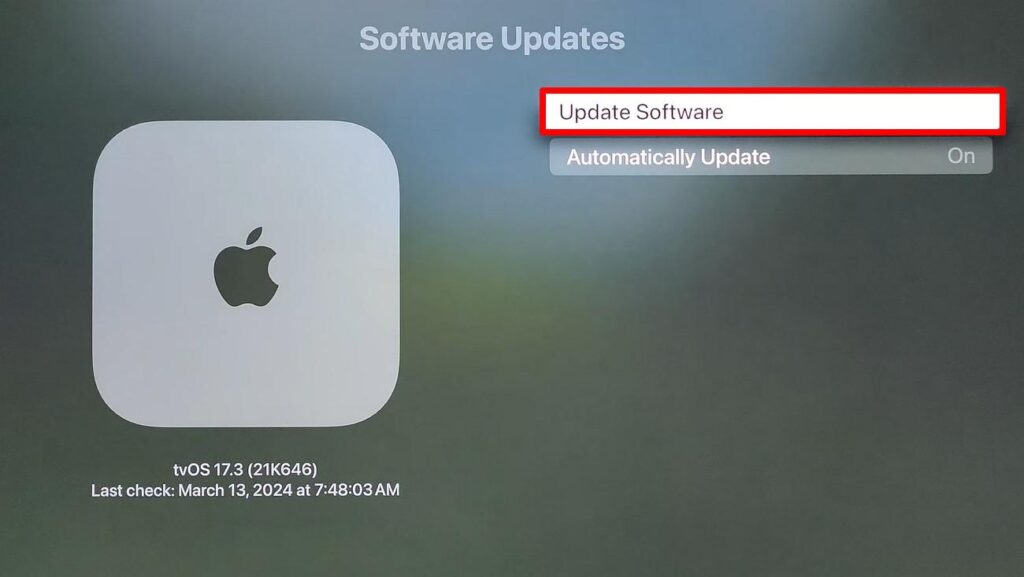 click the update software button 