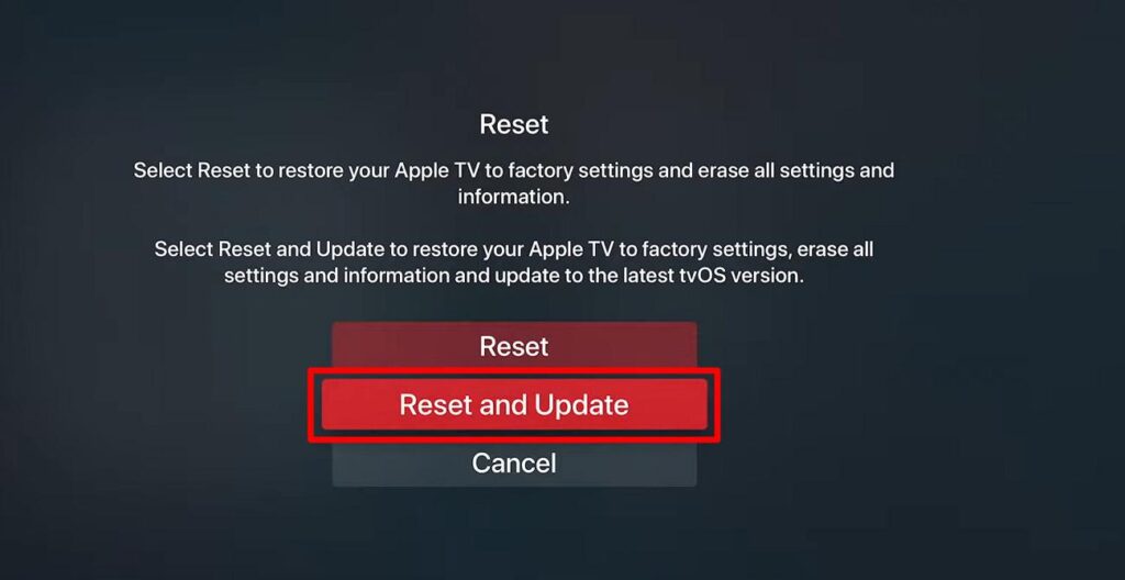 hit the reset and update option   