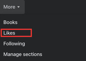 facebook likes menu desktop
