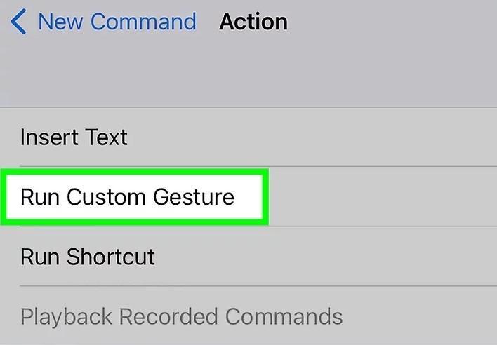 run custom gesture