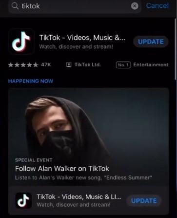 update tik tok app